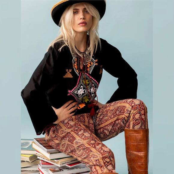 Alix Of Bohemia Pants - Alix of Bohemia Saturday Pasha Pant in Paisley print boho style joggers Sz Large